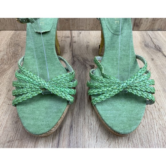 Rampage Emotion Women’s Heeled Sandals Size 10 M Green Rhinestone Embroidered - Picture 6 of 16